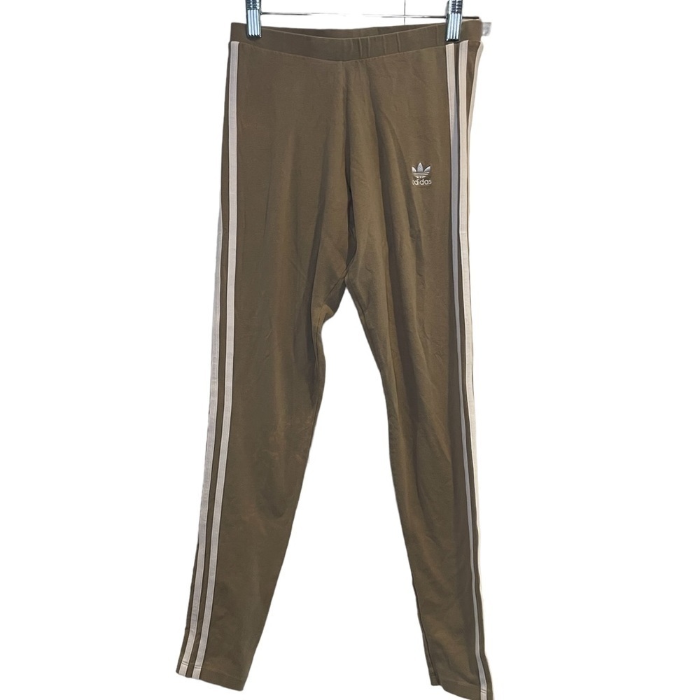 Adidas Brown & White‎ Striped Leggings - Flawed